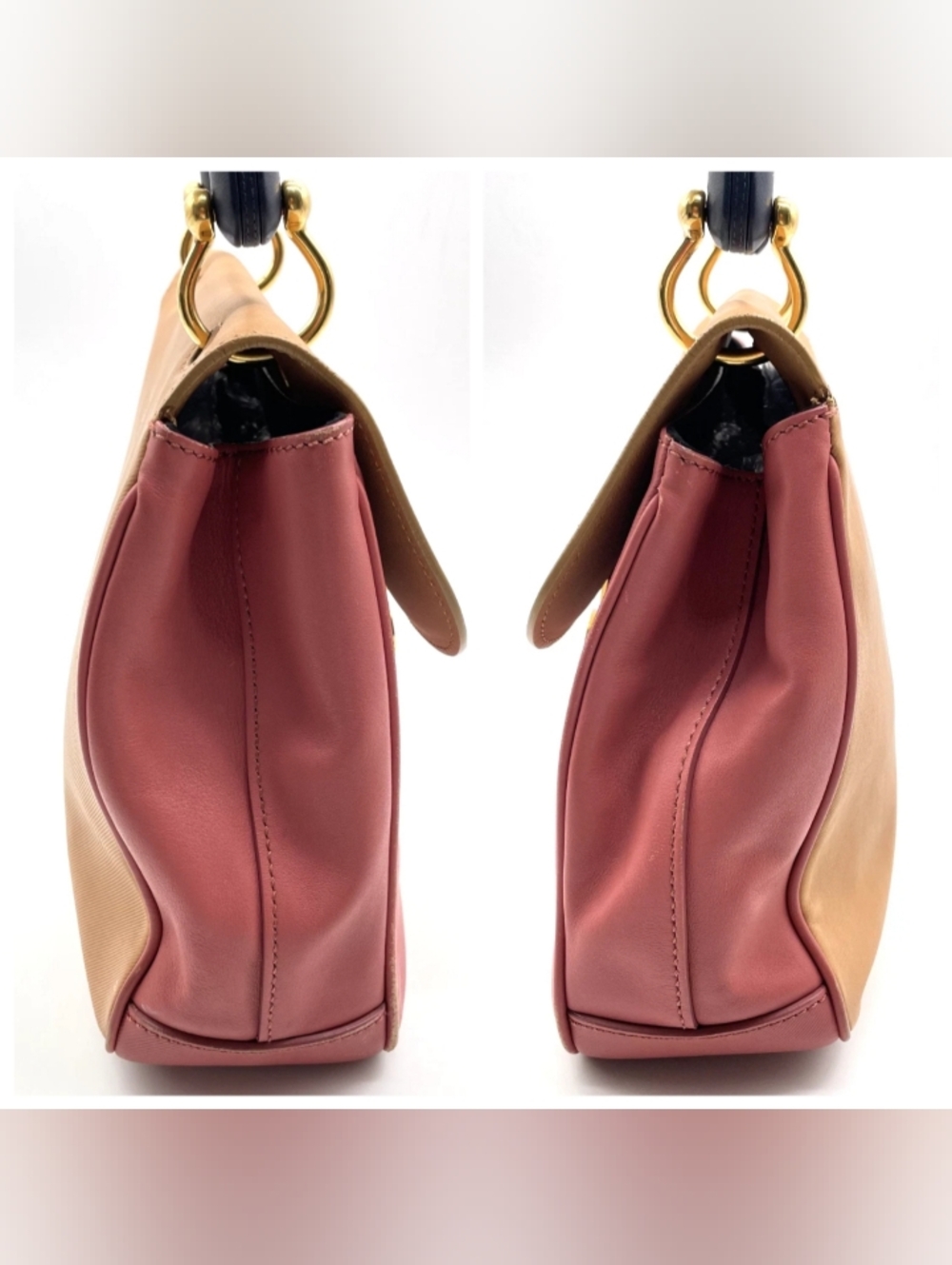 SALE! Burberry DK88 Tri Color Leather Medium 2 Way Top Handle Bag - Picture 5 of 16